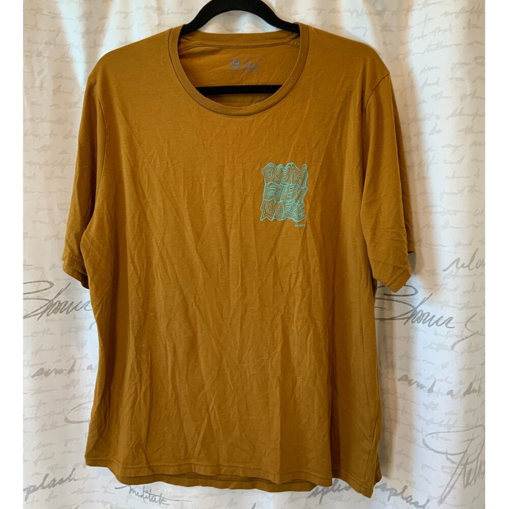 Janji Unisex XL Brown Teal Performance T-Shirt Gorpcore Outdoor